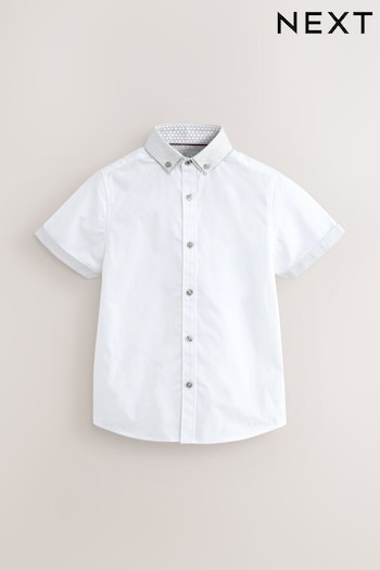 White Short Sleeve Smart Shirt (3-16yrs) (292067) | £15 - £20