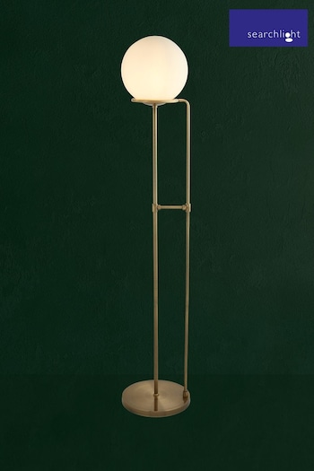 Searchlight Antique Brass/White Sphere Floor Lamp (292590) | £100