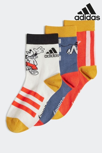 adidas Red Kids Performance Disney's Mickey Mouse Socks 3 Pack (292934) | £12