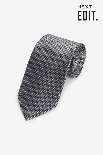 Grey Texture Silk Tie (292982) | £18