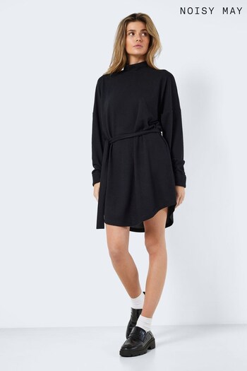 NOISY MAY Black High Neck Jumper Dress With Tie Waist (293103) | £24