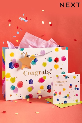 Multi Brights Congratulations Gift Bag (293283) | £4