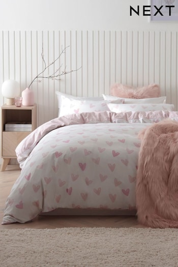 Pink Heart Duvet Cover and Pillowcase Set (293311) | £12 - £30