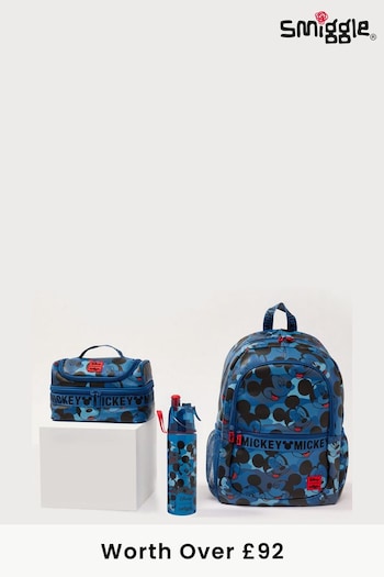 Smiggle Blue Mickey Mouse 3 Piece School Bundle Bag (293443) | £78