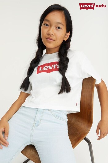 Levi's® White High Rise Cropped Batwing Logo T-Shirt (293598) | £20 - £23