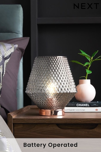 Grey Battery Operated Medium Tapered Ambient Lamp (293612) | £22