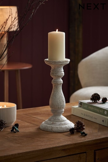White Wash Pillar Candle Holder (293681) | £20 - £26