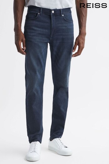 Reiss Indigo Littleton Slim Fit Mid Rise Jeans (294049) | £128