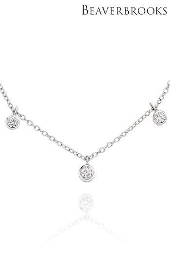 Beaverbrooks Sterling Silver Cubic Zirconia Choker Necklace (294164) | £35