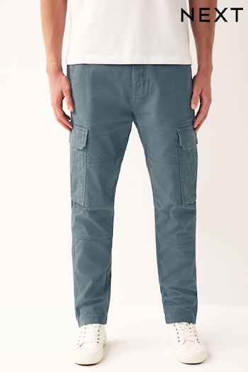 Blue Slim Cotton Stretch Cargo Trousers (294382) | £28