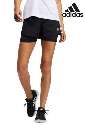 adidas Black Pacer 3-Stripes 2-In-1 Barn Shorts (295039) | £28 - £33
