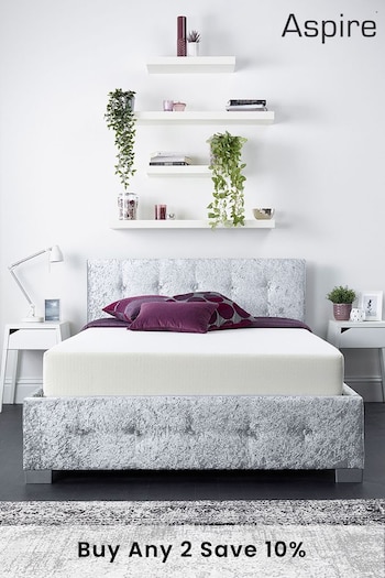 Aspire Furniture Silver Side Lift Opening Ottoman Fabric Bed Frame and Mattress (295436) | £350 - £720