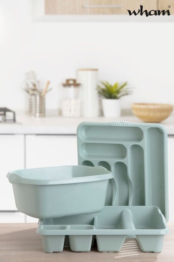 Wham 3 Piece Green Plastic Kitchen Set (295624) | £16