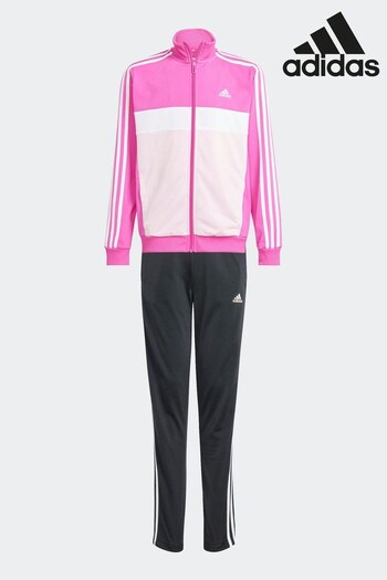 adidas Pink/Black Sportswear Essentials 3-Stripes Tiberio Tracksuit (295670) | £38