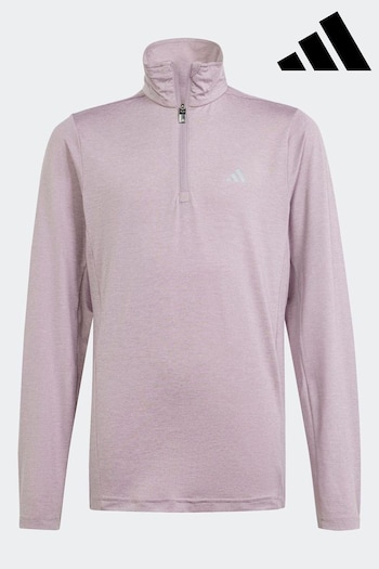 adidas Purple whitewear Training Aeroready 1/2-Zip Long-Sleeve Top (295671) | £30