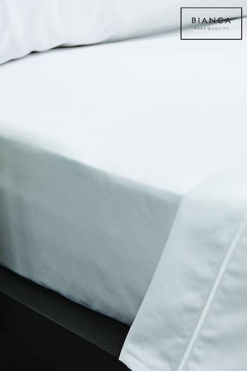 Bianca White Luxury 800 Thread Count Cotton Sateen Fitted Sheet (296500) | £65 - £85