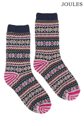 Joules Lucille Navy Fairisle Socks (296923) | £9.95
