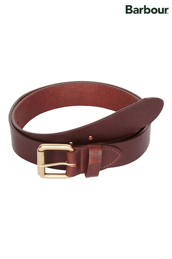 Barbour® Brown Matt Leather Belt (297265) | £35