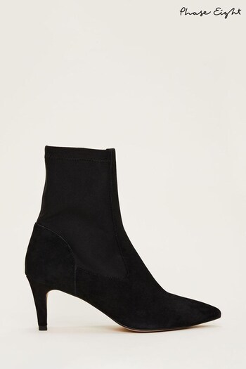 Phase Eight Suede Black Sock Boots (2976J4) | £139