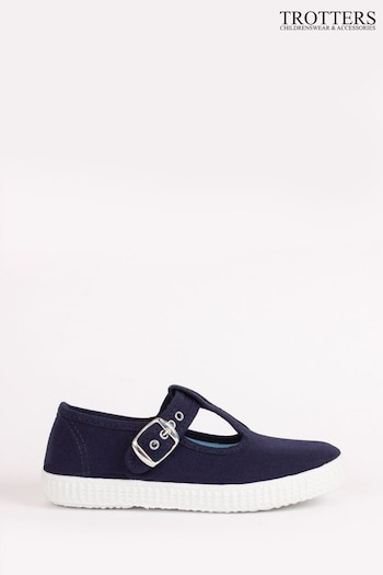 Trotters London Navy Blue Nantucket Canvas Shoes (297960) | £26 - £34