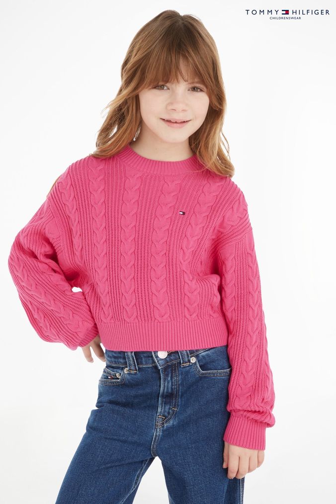 Baby pink tommy hilfiger jumper hot sale