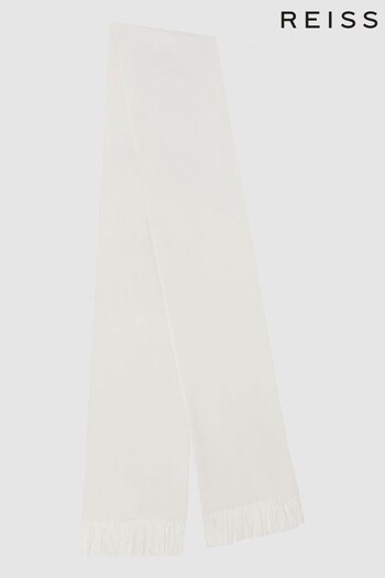 Reiss Ivory Meyer Silk Fringed Scarf (298263) | £78