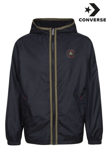 Converse Valentine Black Zip-Up Windbreaker Jacket (298297) | £62