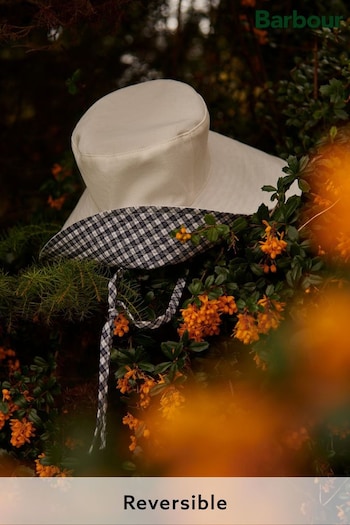 Barbour® White Womens White Kilburn Reversible Bucket Hat (298317) | £43