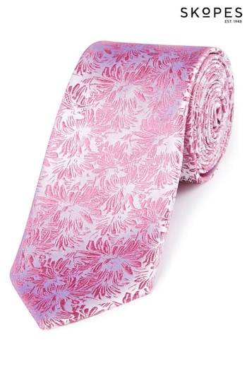 Skopes Lilac Purple Floral Silk Tie & Pocket Square (298488) | £30