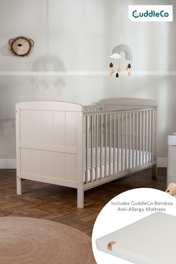Cuddleco Grey Juliet Cot Bed With Lullaby Foam Mattress (298500) | £259