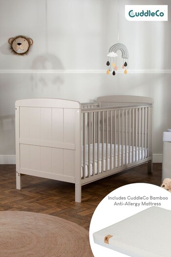 Cuddleco Grey Juliet Cot Bed With Harmony Sprung Mattress (298690) | £279