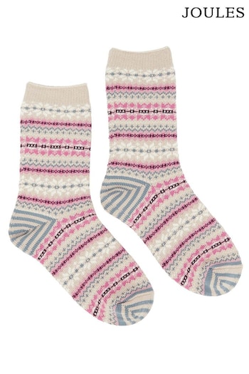 Joules Lucille Oatmeal Fairisle Socks (298779) | £9.95