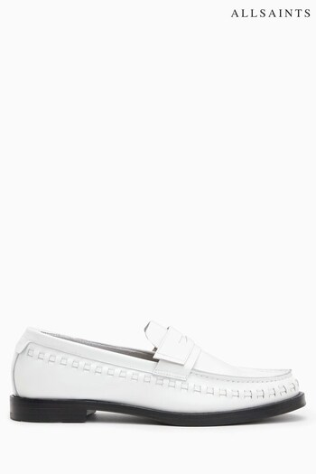 AllSaints Sofie White Loafers (298805) | £199