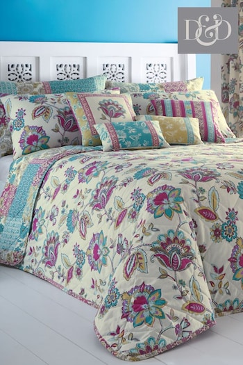 D&D Blue Marinelli Floral Bedspread (299061) | £50