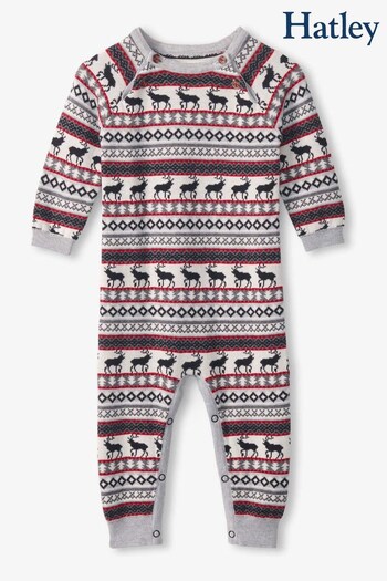 Hatley Red Stag Fairisle Pattern Sweater Romper (299728) | £40