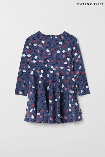 Polarn O Pyret Blue Organic Floral Print Dress (2P3805) | £35