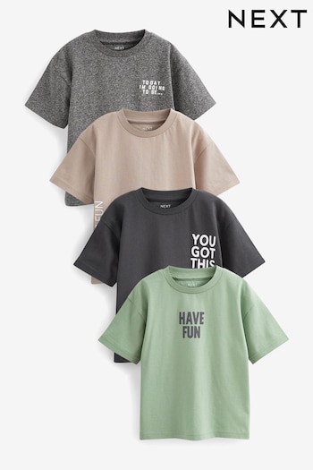 Multi Colour Short Sleeve T-Shirts Set 4 Pack (3mths-7yrs) (2RP562) | £19 - £21