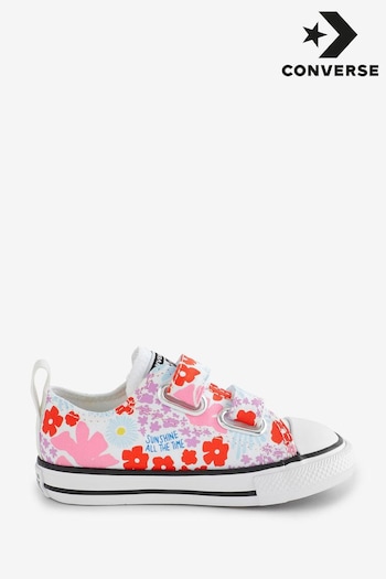 Converse Pink Infant Floral Print Chuck Taylor All Star 2V Trainers (300020) | £32