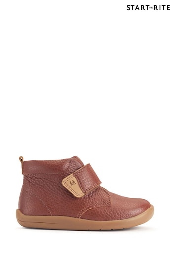 Start Rite Totter Tan Leather Rip Tape Brown boots big (300221) | £45