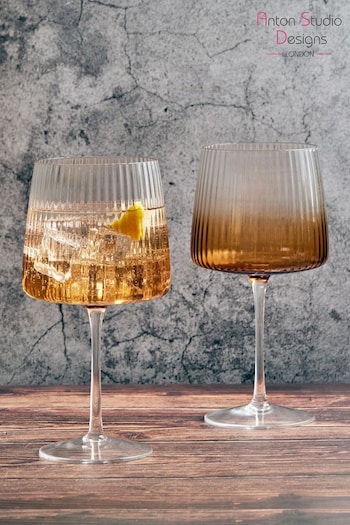 The DRH Collection Set of 2 Orange Empire Gin Glasses (300697) | £25