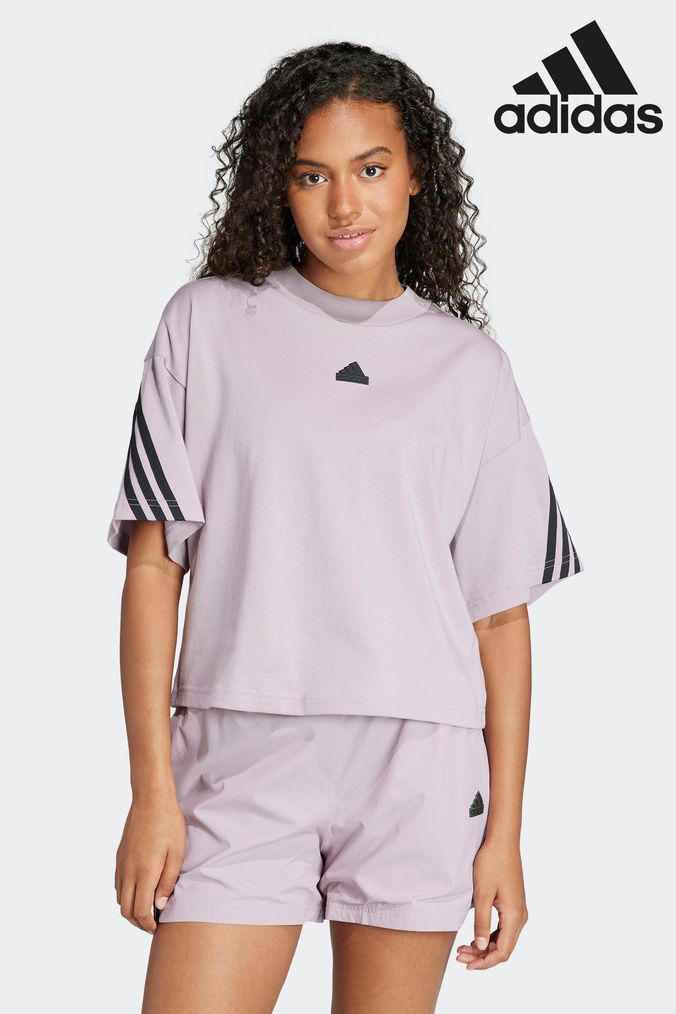 Purple adidas shirt womens store