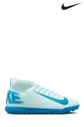 Nike Glacier Blue Kids Mercurial Zoom Superfly 10 Club Turf Football Boots Projects (300993) | £48