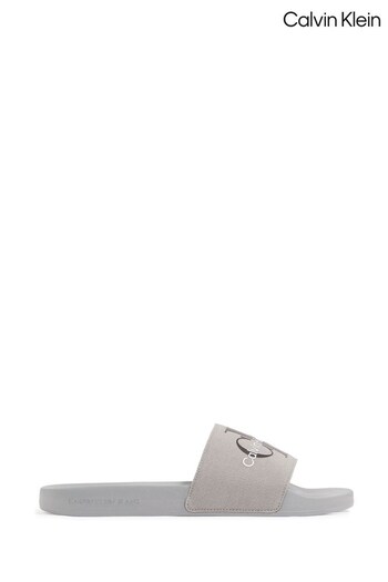 Calvin Klein Grey Logo Sliders (301093) | £40