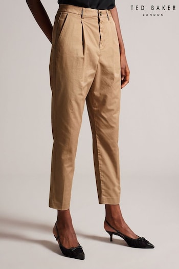 Ted Baker Natural Maryiah Tan High Waisted Trousers (301149) | £95