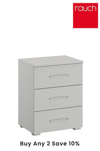 Rauch Grey Cameron 3 Drawer Bedside Table (301169) | £199