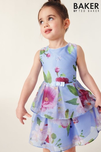 Baker by Ted Baker Blue Floral Striped Dress (301293) | £48 - £51