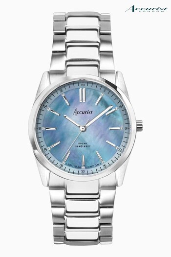 Accurist Ladies Silver Tone Everyday Solar Stainless Steel Bracelet 30mm Watch (301522) | £179