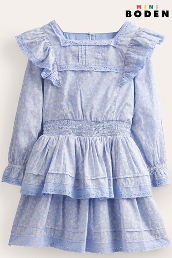 Boden Blue Woven Lace Dress (301613) | £42 - £48