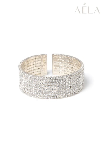 Aela Silver Tone Crystal Cuff Bracelet (301926) | £16.50