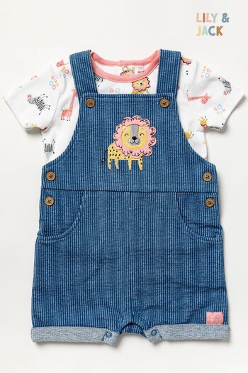 Lily & Jack Blue T-Shirt and Dungaree Outfit Set (301982) | £32